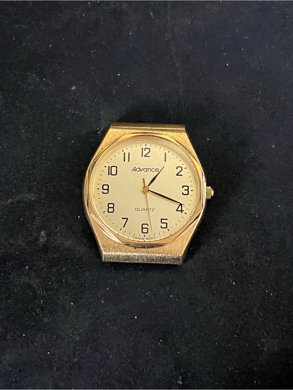 Vintage Advance Gold Tone Quartz Watch - Octagon Bezel Face